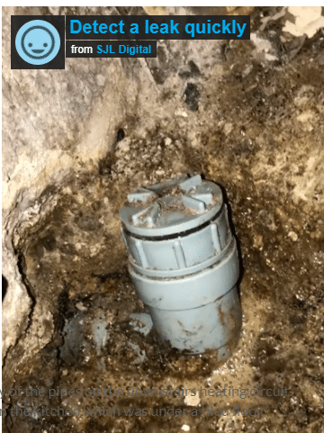 A leak found at a badly fitted waste fitting under a concrete floor in a house in Cultra. Lots a water damage in the property