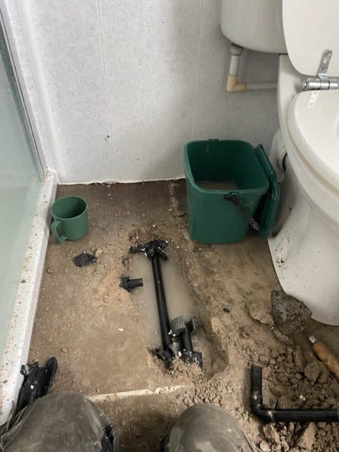 Leak under concrete floor