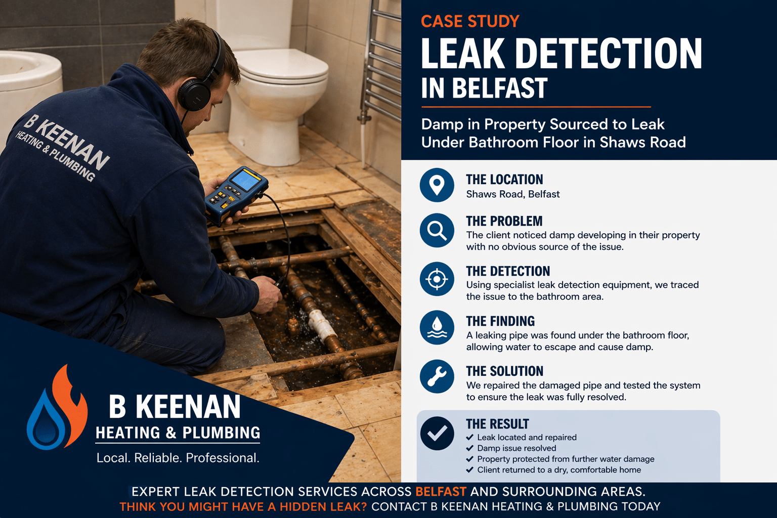 Bathroom leak detection Belfast